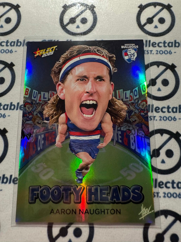 2025 AFL Footy Stars Footy Heads Aaron Naughton FH106 Bulldogs