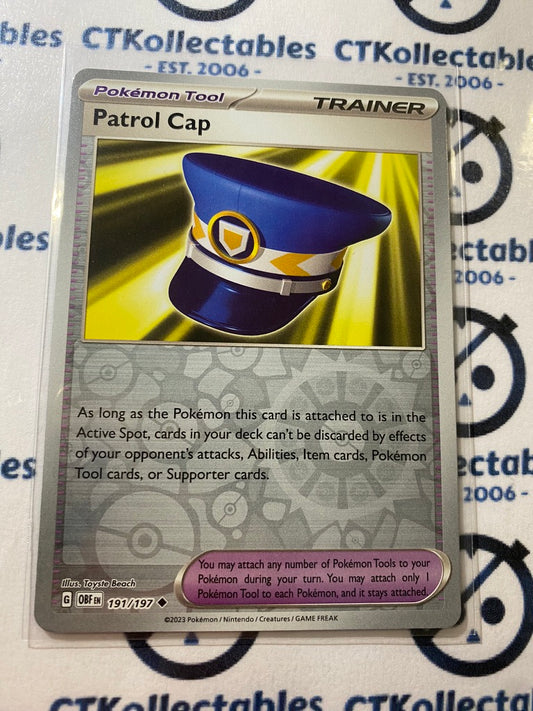 Patrol Cap Trainer Reverse Holo #191/197 2023 Obsidian Flames Pokemon Card