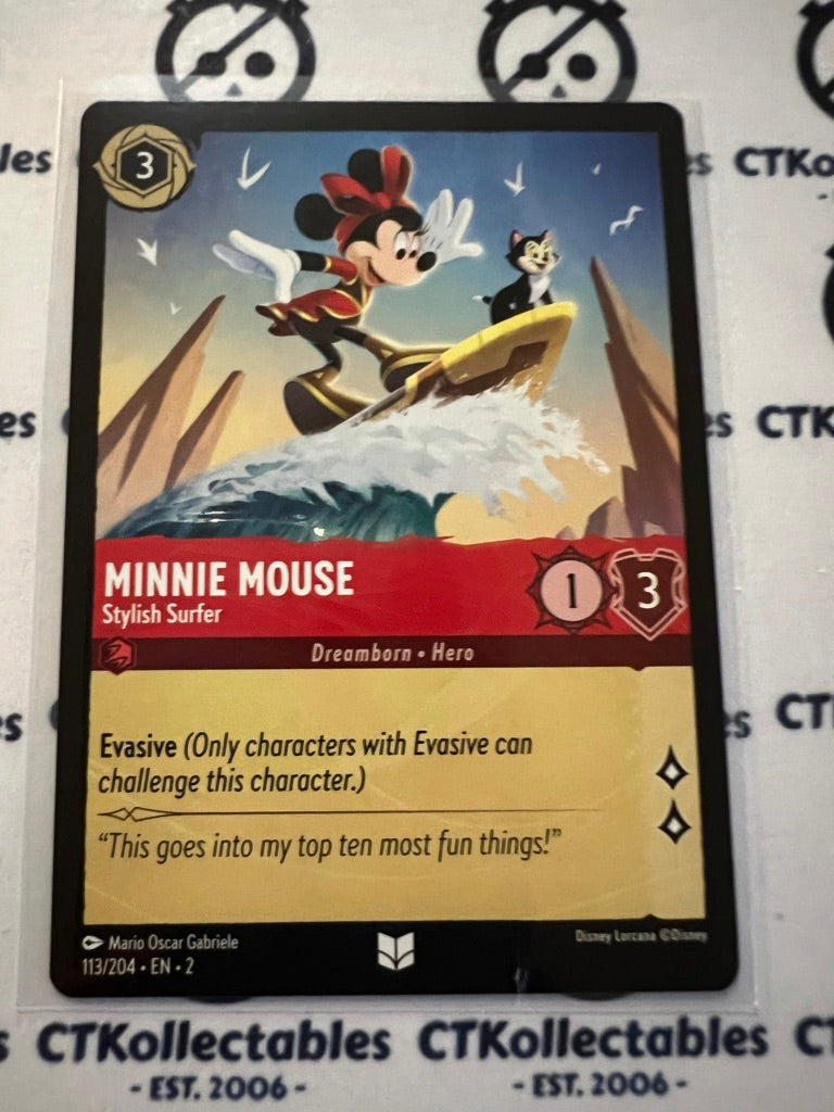 2024 Disney Lorcana Floodborn Non-Foil #113 Minnie Mouse Stylish Surfer Uncommon