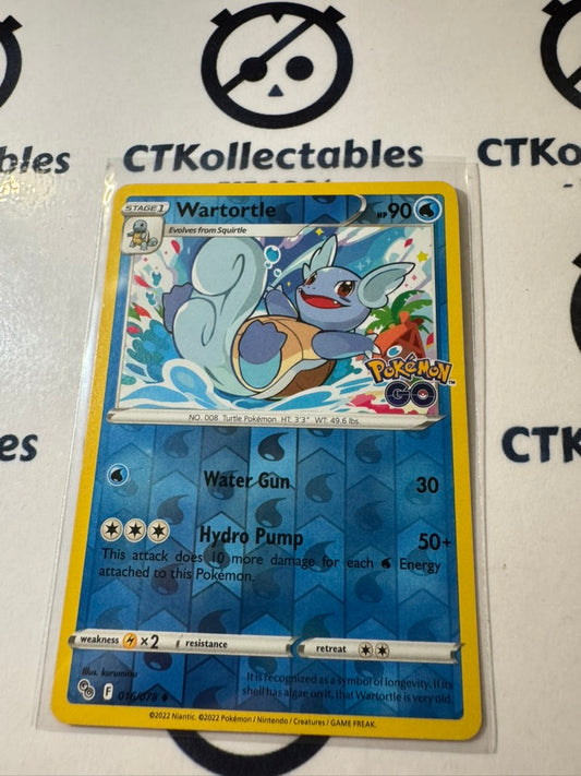 Wartortle #016/078 Reverse Holo -Pokemon Go ! Pokemon Card