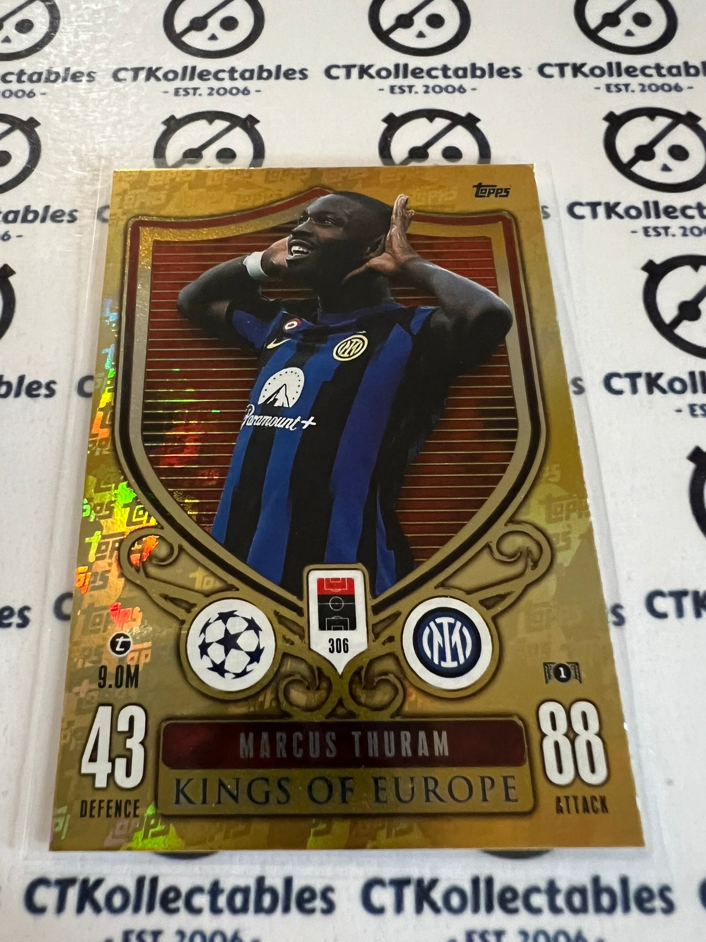 2023-24 TOPPS MATCH ATTAX Marcus Thuram Kings Of Europe #306 Soccer Card