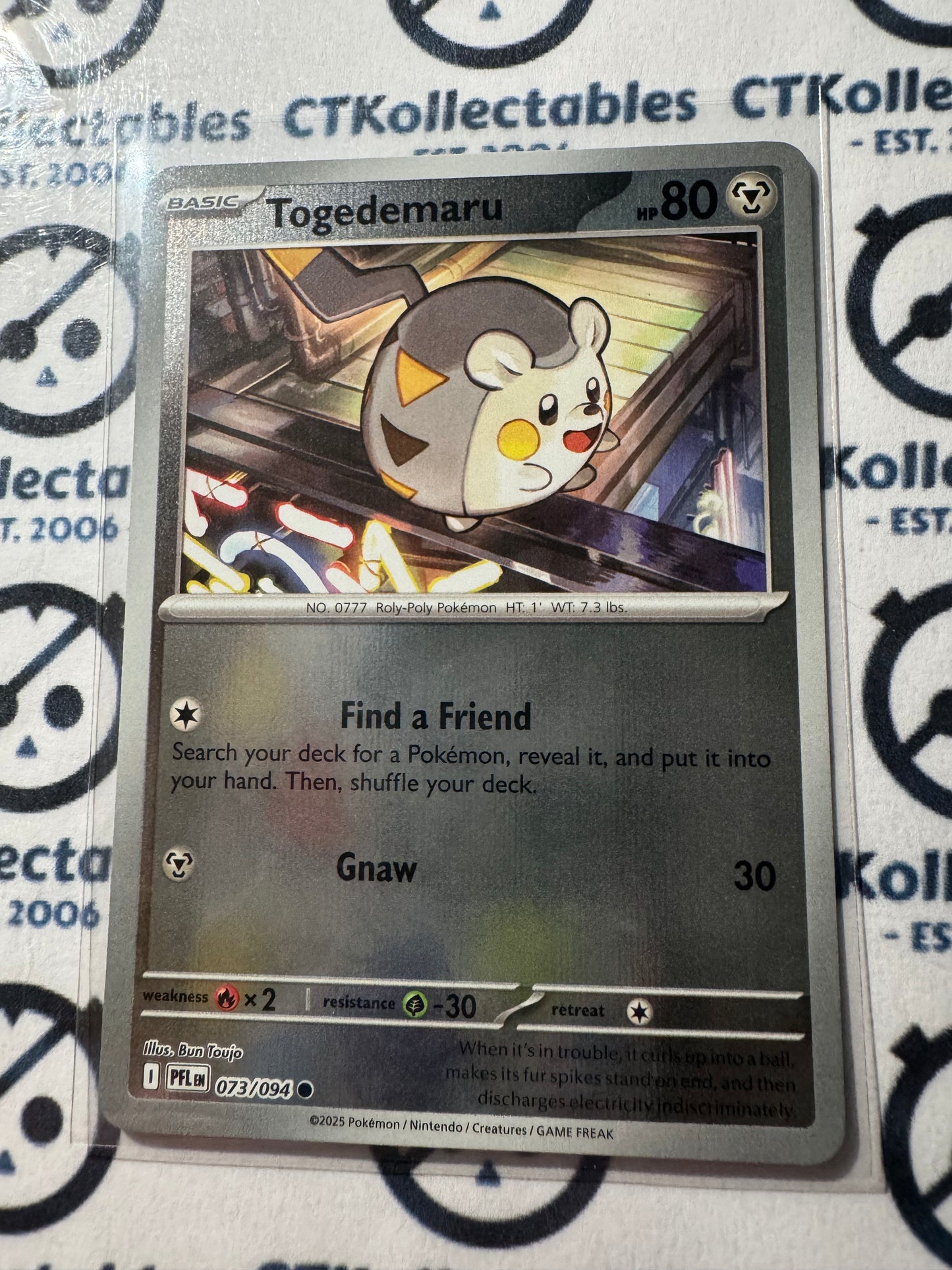 Togedemaru Reverse Holo #073/094 Phantasmal Flames Pokemon