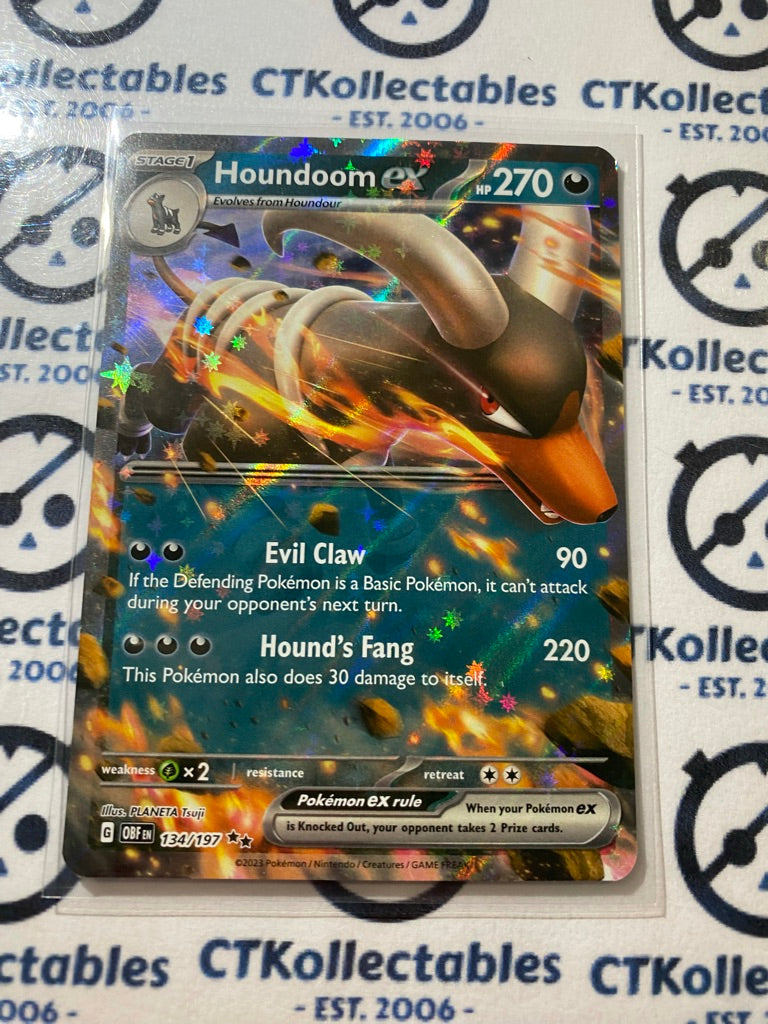 Houndroom EX Double Rare #134/197 2023 Obsidian Flames Pokemon Card