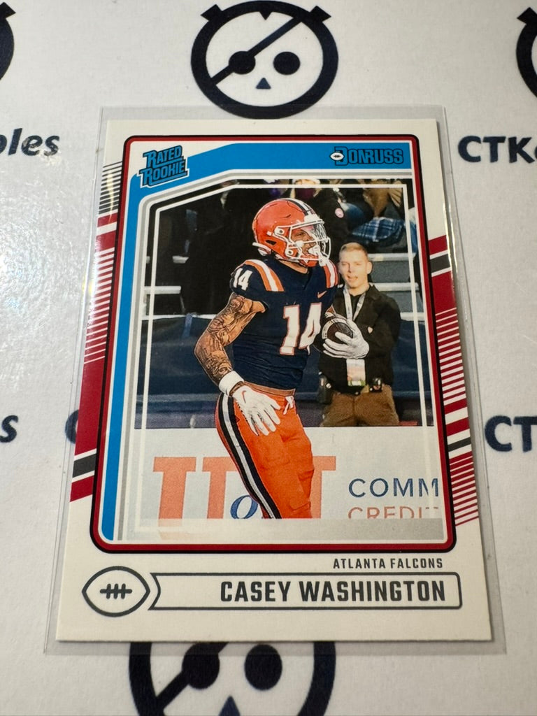 2024 NFL Panini Donruss Rated rookie #392 Casey Washington Falcons