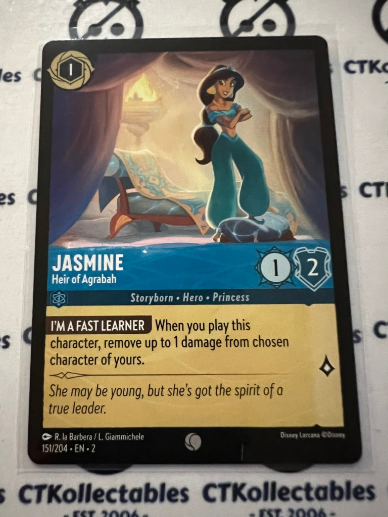 2024 Disney Lorcana Floodborn Non-Foil #151 Jasmine, Heir of Agrabah – Common