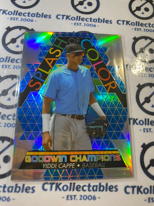 2022 Upper Deck Goodwin Champions Yiddi Cappe Splash of Color Rainbow Blue SCP31