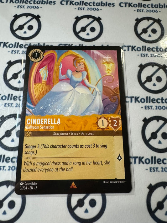 2024 Disney Lorcana Floodborn Non-Foil #3 Cinderella, Ballroom Sensation – Rare