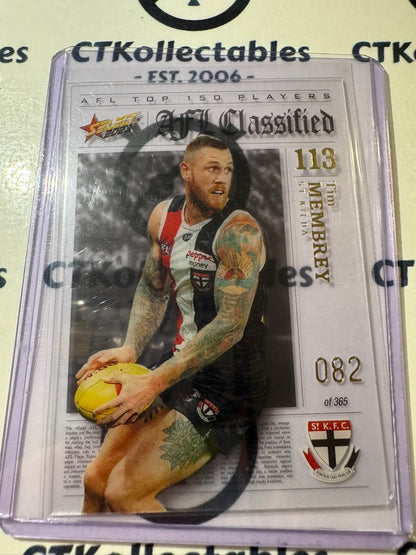 2023 AFL Footy Stars Tim Membrey AC113 Classified #082/365 Saints