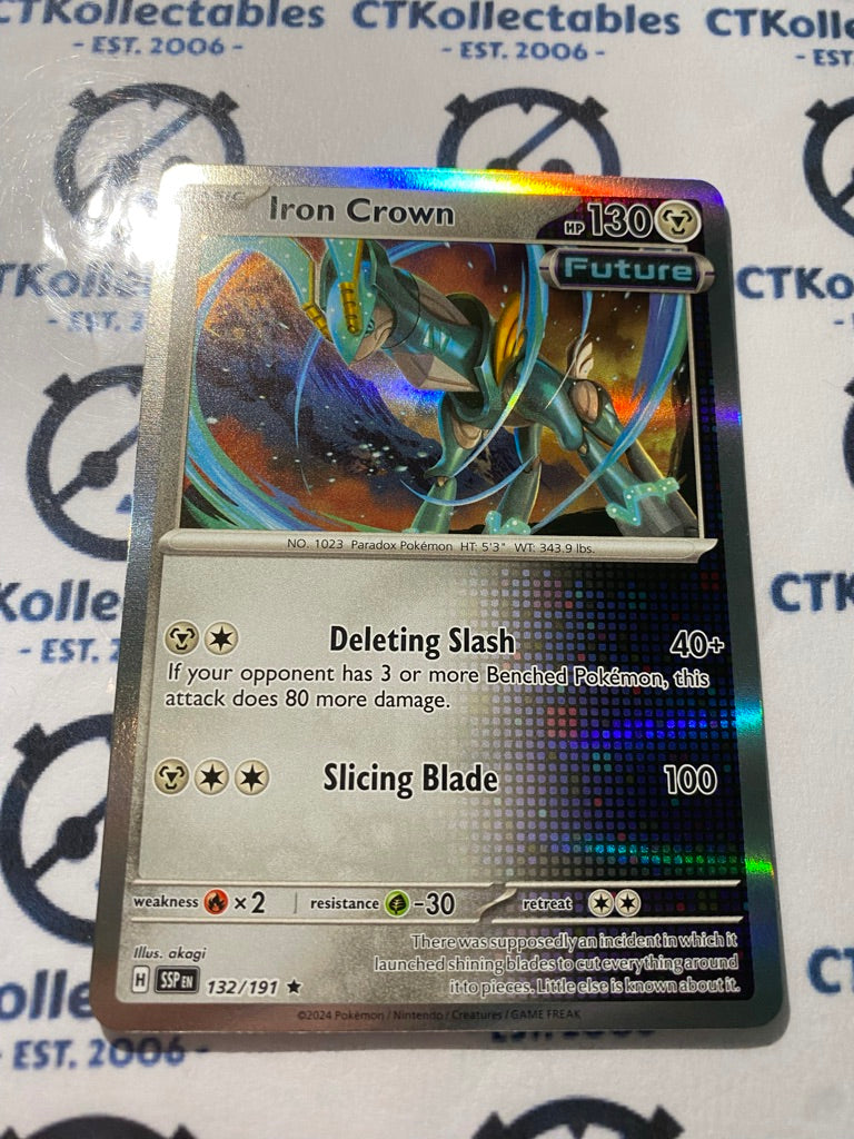 Iron Crown Holo Rare #132/191 Surging Sparks Pokémon TCG 2024