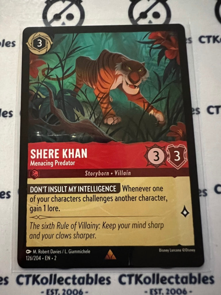 2024 Disney Lorcana Floodborn Non-Foil #126 Shere Khan, Menacing Predator – Rare