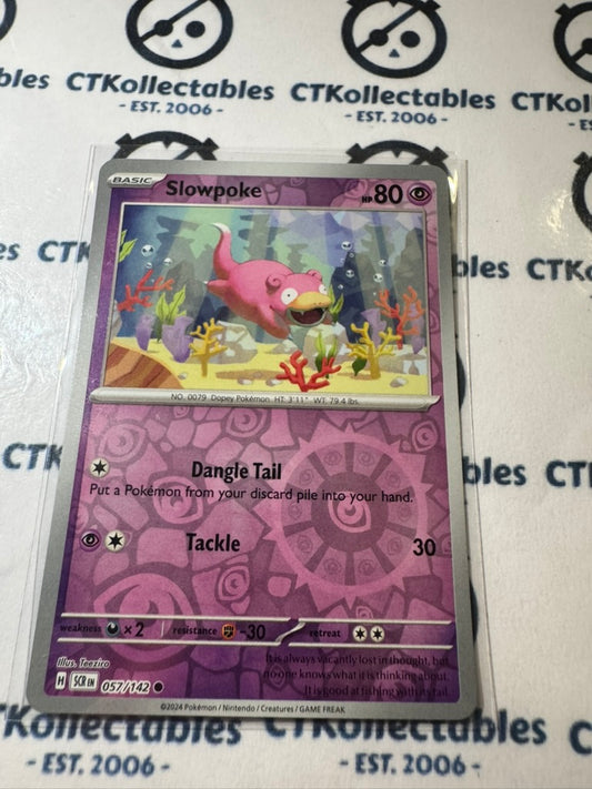 Slowpoke Reverse Holo #057/142 Stellar Crown Scarlet & Violet Pokemon