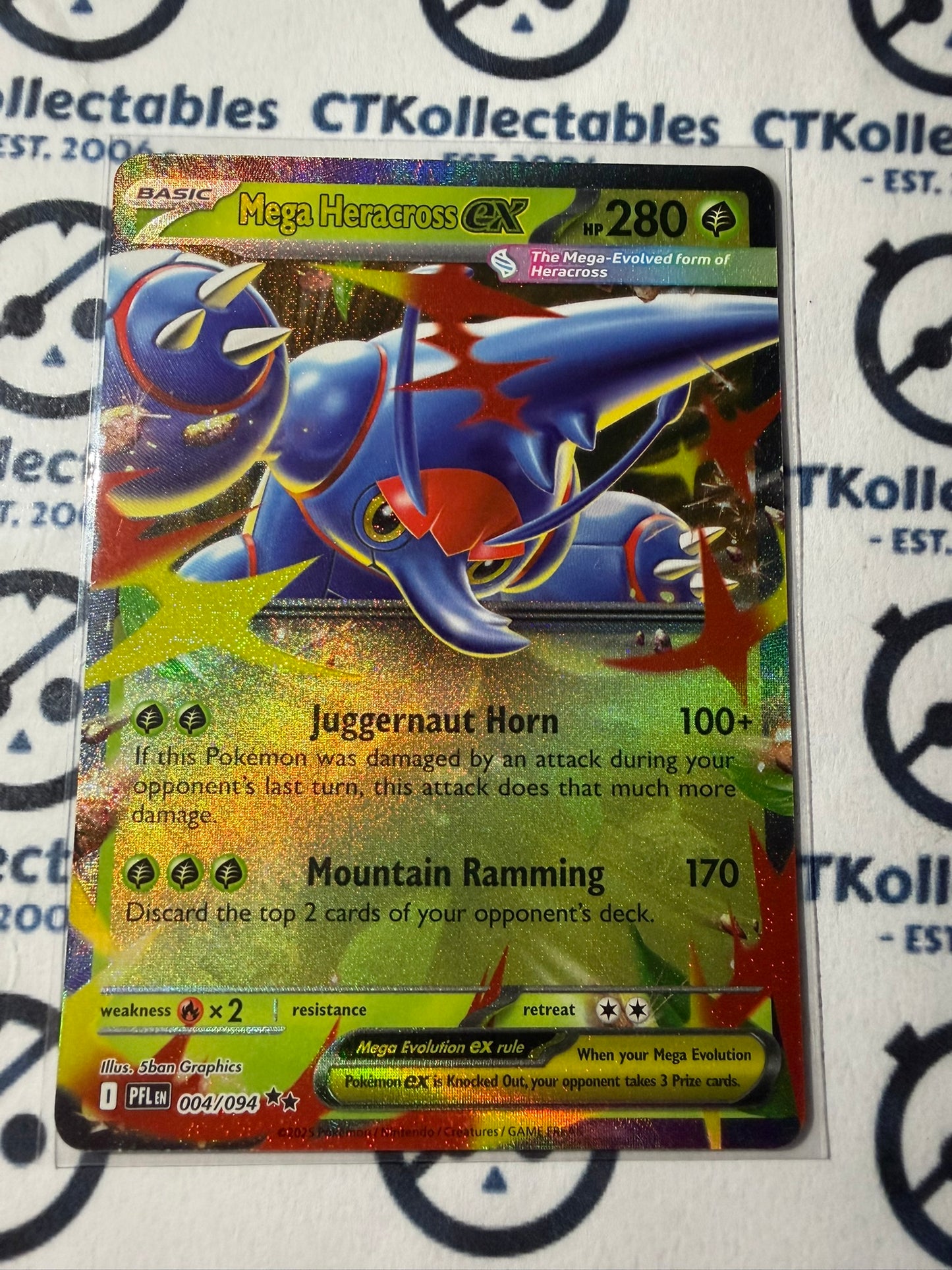 Mega Heracross EX Double Rare #004/094 Phantasmal Flames Pokemon