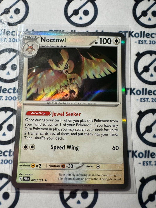 Noctowl Holo Rare #078/131 Prismatic Evolutions Pokemon Card