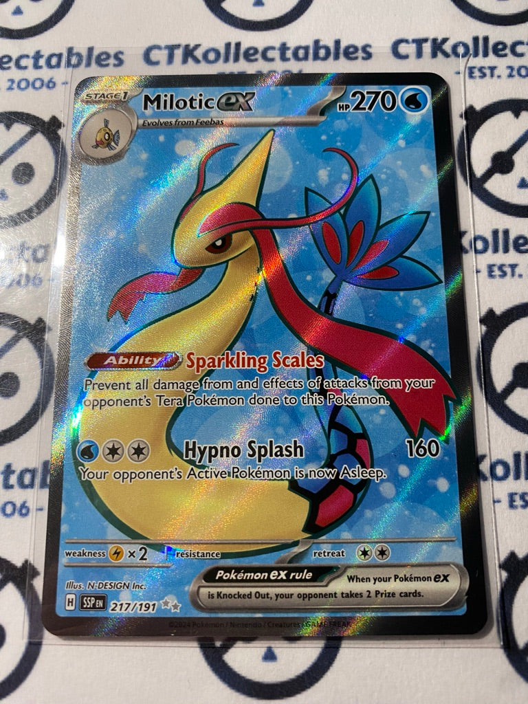 Milotic Ex Full Art Ultra Rare #217/191 Surging Sparks Pokémon TCG 2024