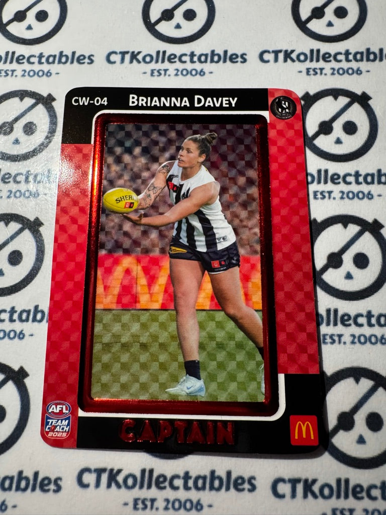 2025 AFLW Teamcoach Maccas Captain RED - Brianna Davey CW-04 Magpies