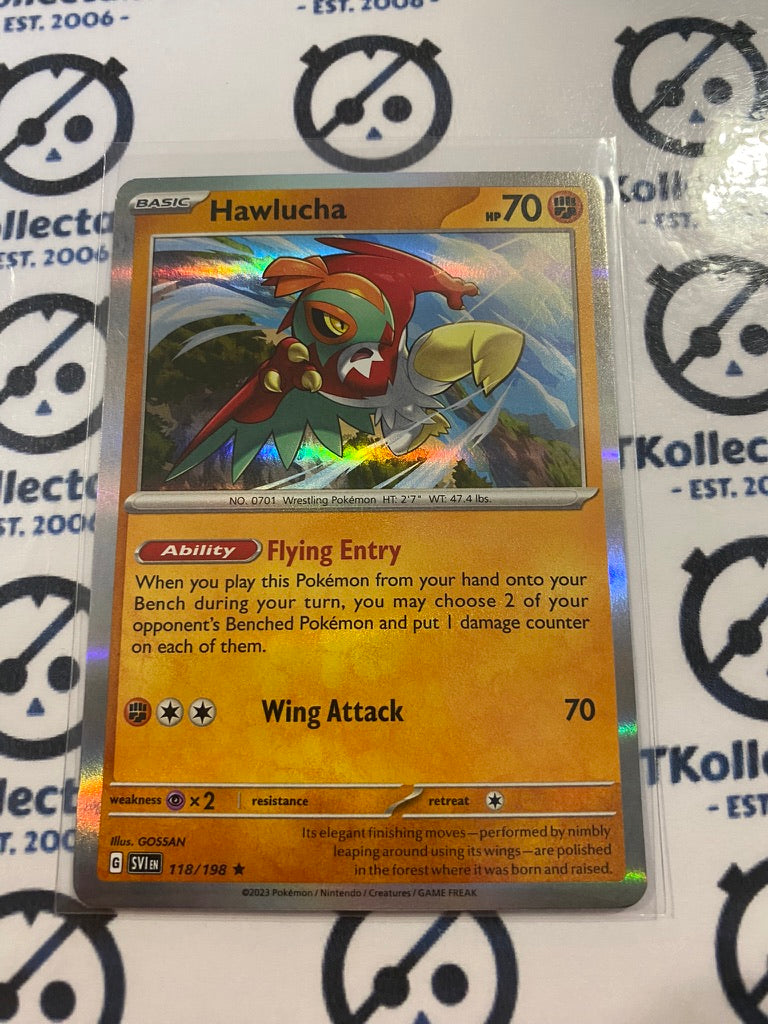 Hawlucha Holo Rare #118/198 2023 Scarlet & Violet Pokémon TCG