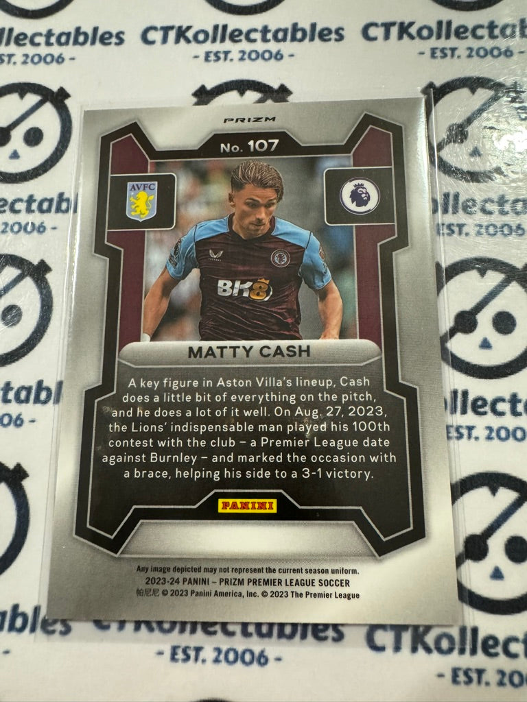 2023-24 Prizm Premier League Soccer Matty Cash #107 Pink Mosaic Prizm