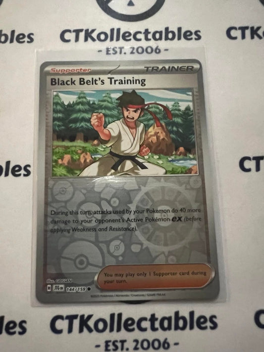 Black Belt's Training Reverse Holo #144/159 Journey Together Pokemon Card TCG