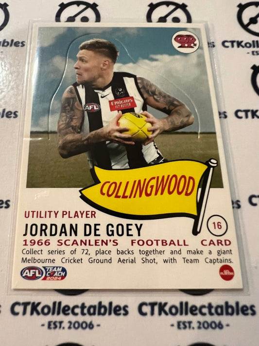 2024 AFL Teamcoach Scanlens Die-Cut Jordan De Goey #16 Magpies