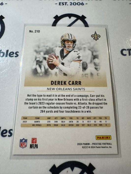 2024 NFL Prestige Dots Xtra Points #210 Derek Carr New Orleans Saints