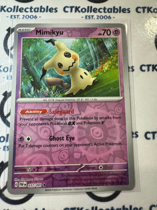 Mimikyu Reverse Holo #037/091 2024 Paldean Fates Pokemon Card