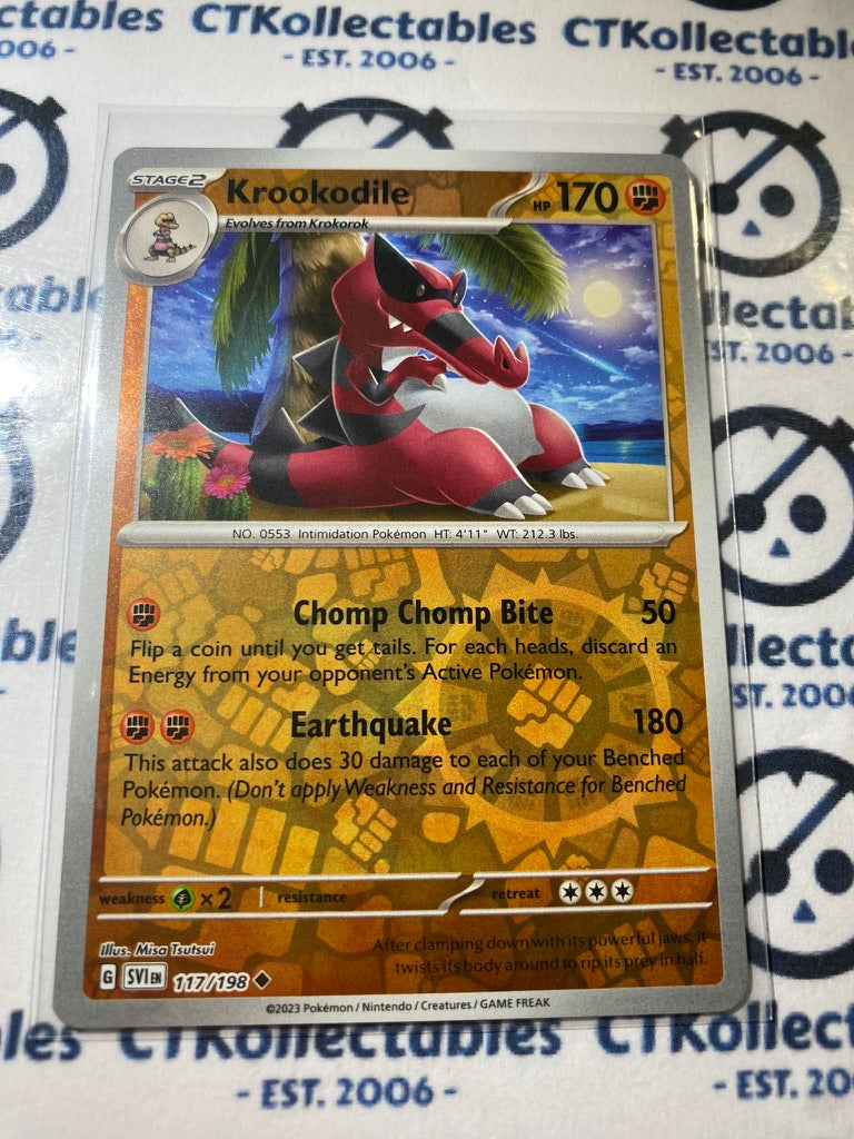 Krookodile Reverse Holo #117/198 2023 Scarlet & Violet Pokémon TCG