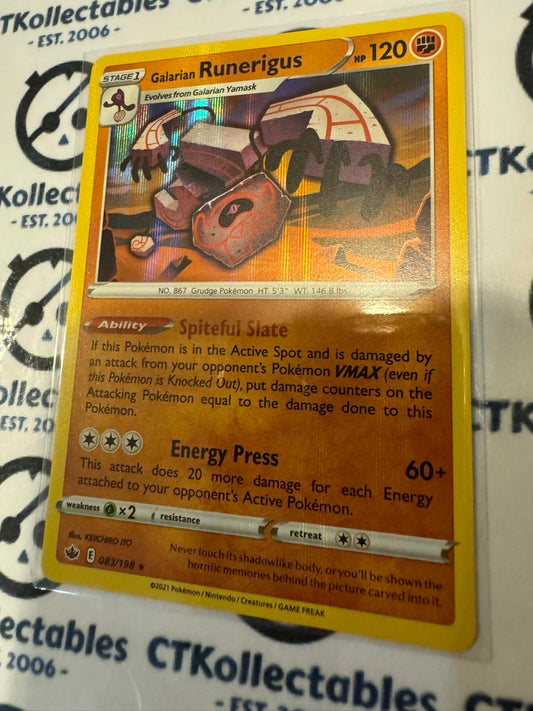 Galarian Runerigus Holo Rare #083/198 Pokemon Card Chilling Reign