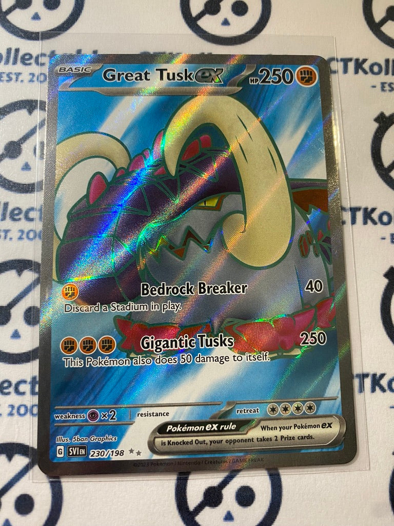 Great Tusk EX Full Art #230/198 2023 Scarlet & Violet Pokémon TCG