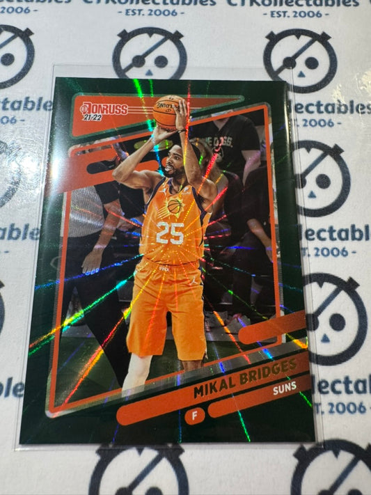 2021-22 NBA Donruss Mikal Bridges Green Laser #169 Suns