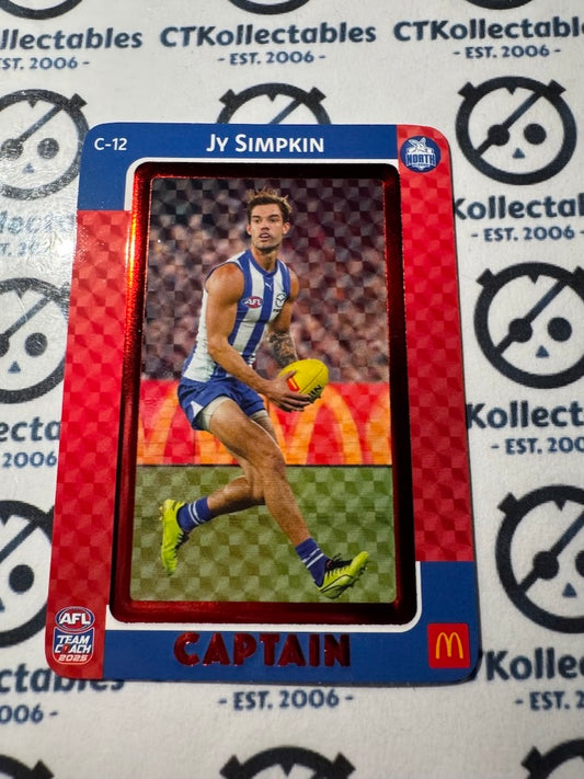 2025 AFL Teamcoach Maccas Captain RED -  Jy Simpkin C-12 Kangaroos