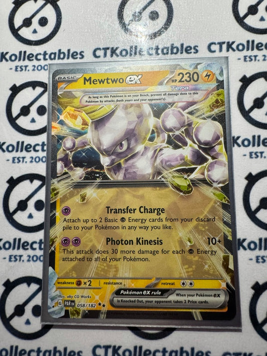 Mewtwo EX Ultra Rare #058/182 2023 Paradox Rift Pokémon TCG