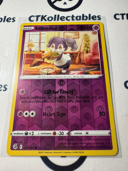 Indeedee Reverse Holo #127/264 Sword & Shield Fusion Strike Pokemon