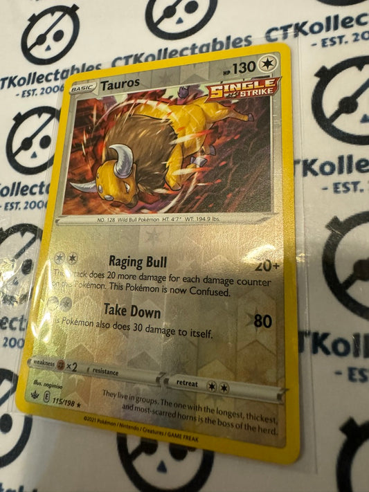 Tauros Reverse Holo #115/198 Pokemon Card Chilling Reign