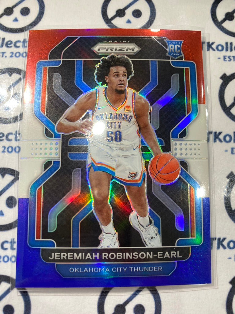 2021-22 NBA Prizm Jeremiah Robinson-Earl Rookie RC Red White Blue Prizm #319 OKC