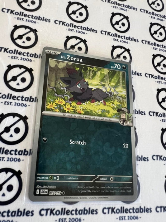 N's Zorua Reverse Holo #097/159 Journey Together Pokemon Card TCG