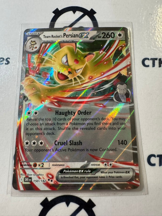 Team Rocket's Persian EX Double Rare #150/182 Scarlet & Violet Destined Rivals