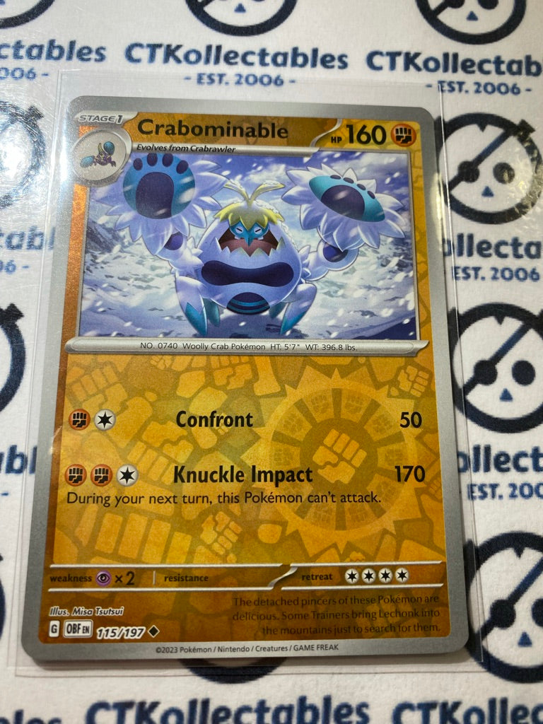 Carbominable Reverse Holo #115/197 2023 Obsidian Flames Pokemon Card