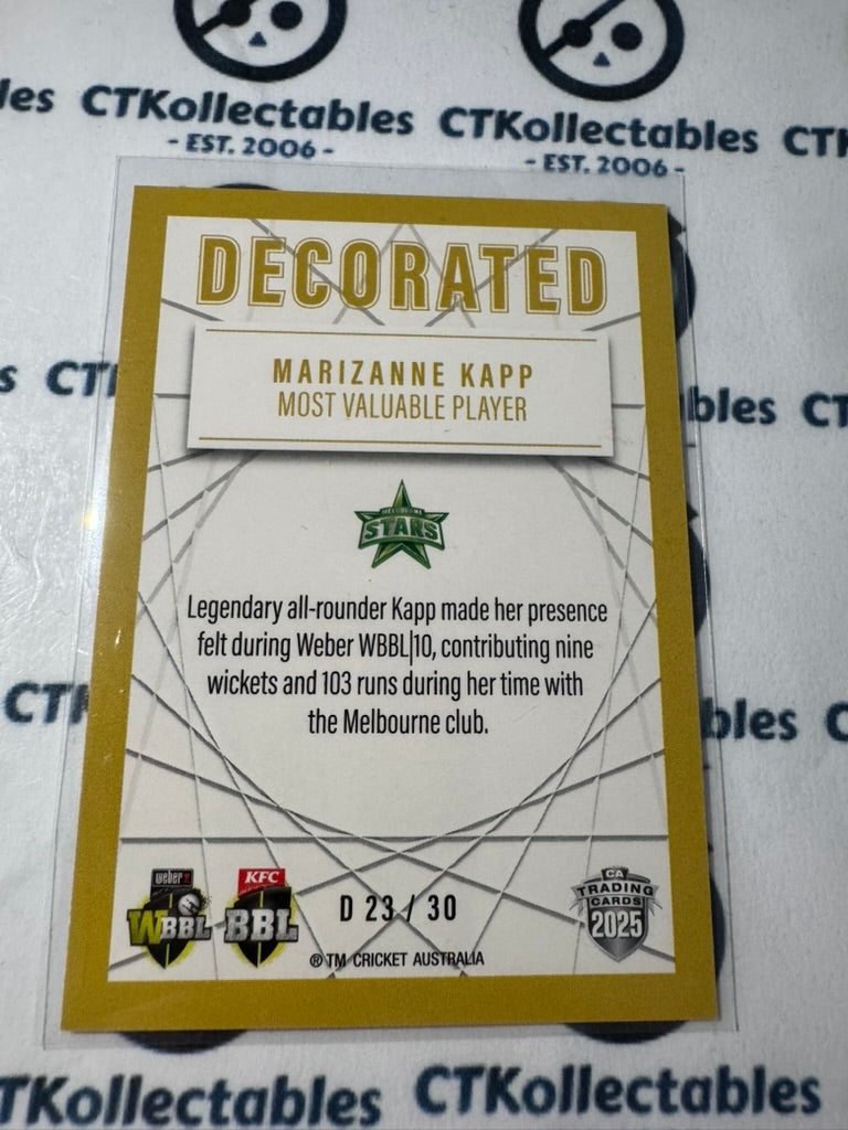 2025/26 CA Cricket Traders Marizanne Kapp DECORATED D23/30