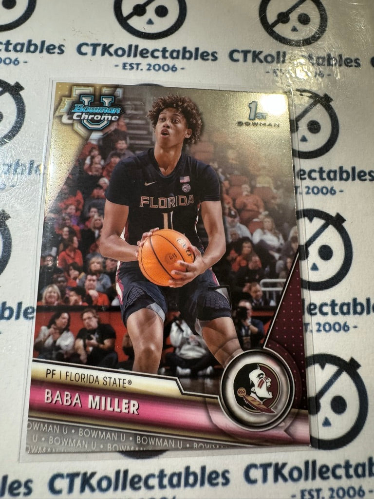 2023/24 Bowman Chrome University Baba Miller #100 1st Bowman