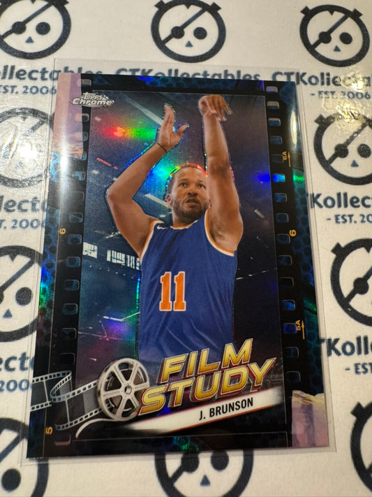 2023-24 NBA Topps Chrome Jalen Brunson Film Study Blue Basketball Refractor