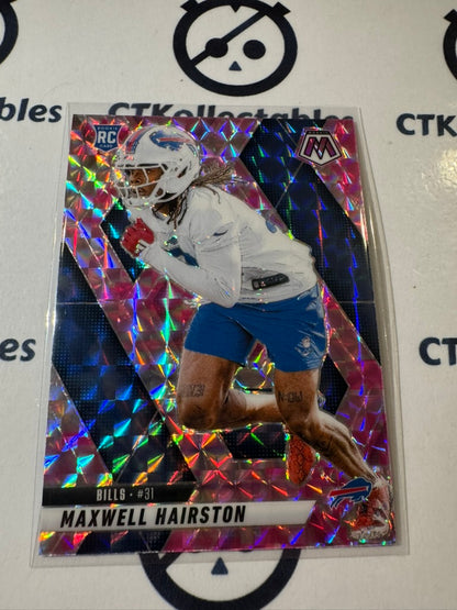 2025 NFL Panini Mosaic Pink Rookie Card #367 Maxwell Hairston Bills