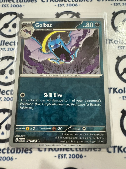 Golbat Reverse Holo #042/165 Scarlet & Violet 151 Pokemon Card