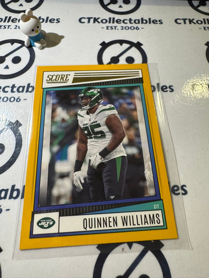 2022 PANINI NFL SCORE QUINNEN WILLIAMS GOLD #297 JETS