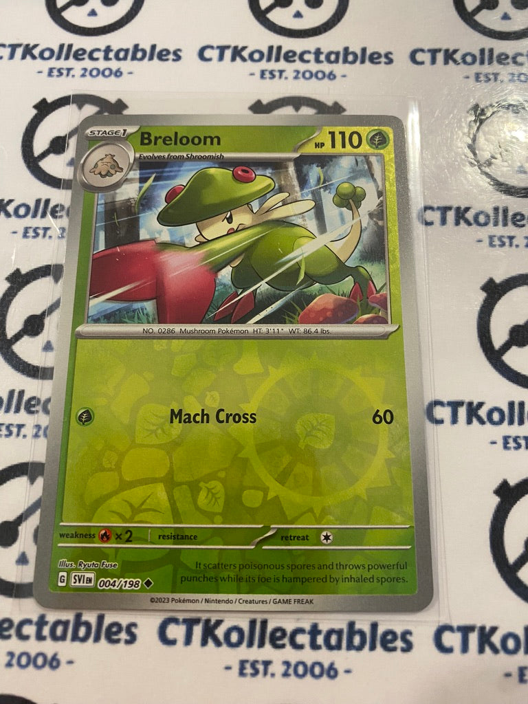 Breloom Reverse Holo #004/198 2023 Scarlet & Violet Pokémon TCG