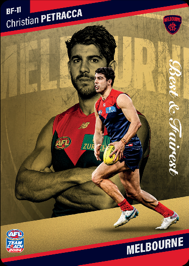 2024 AFL Teamcoach Christian Petracca Gold Best & Fairest BF-11 Demons