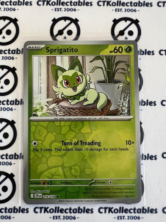 Sprigatito Reverse Holo #016/159 Journey Together Pokemon Card TCG