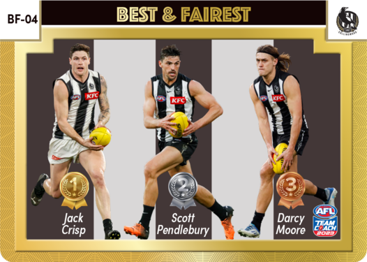 2023 AFL Teamcoach Best & Fairest Collingwood Crisp Pendlebury Moore BF-04 GOLD