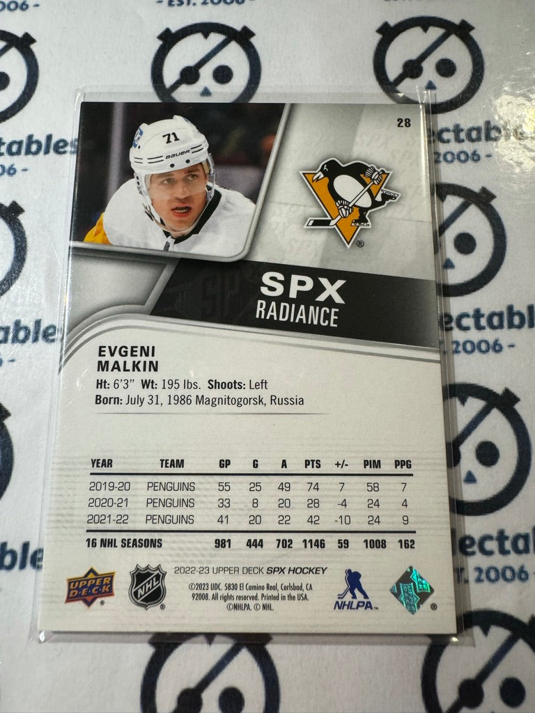 2022-23 NHL SPX Hockey Evgeni Malkin SPX Radiance #066/100 Penguins