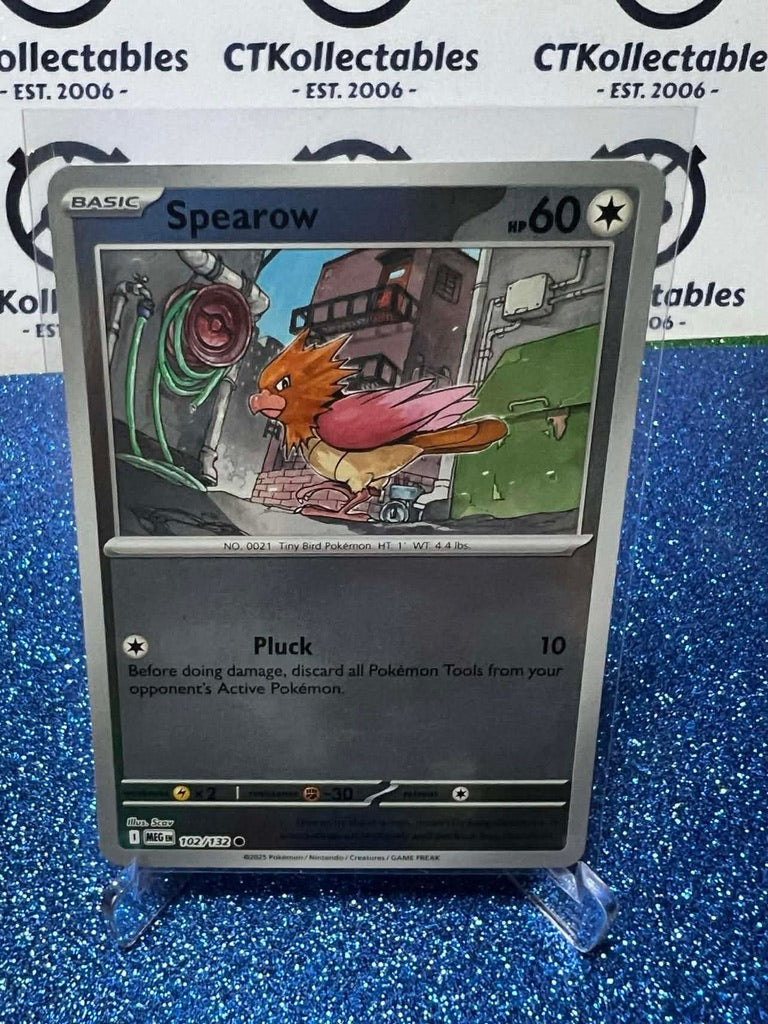 Spearow Reverse Holo #102/132 Mega Evolution Pokemon