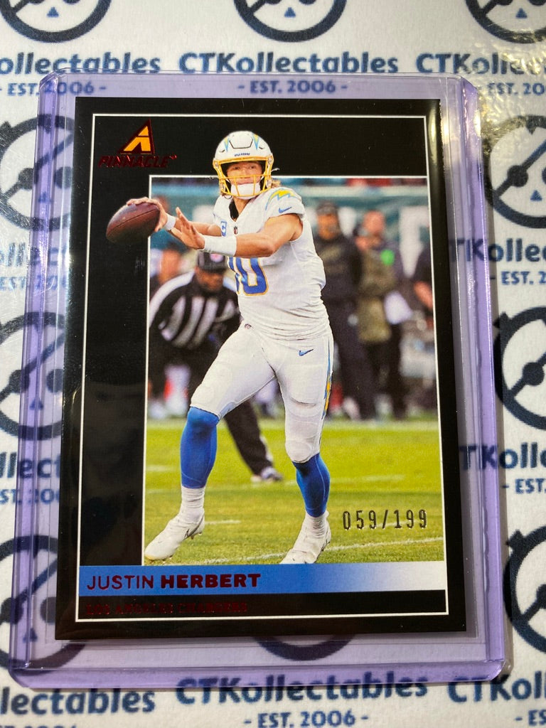 2021 NFL Chronicles Pinnacle #7 Justin Herbert Red #059/199 Chargers